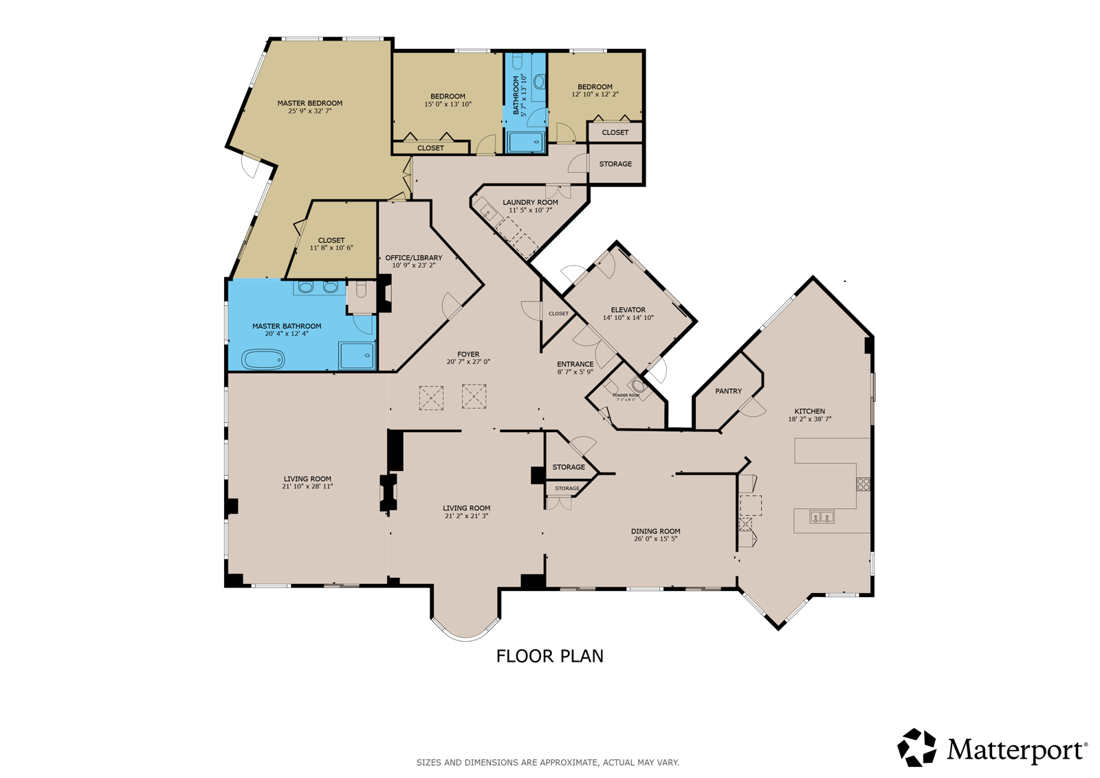 Penthouse 2A户型平面图 — 5,100平方英尺，12层整层
